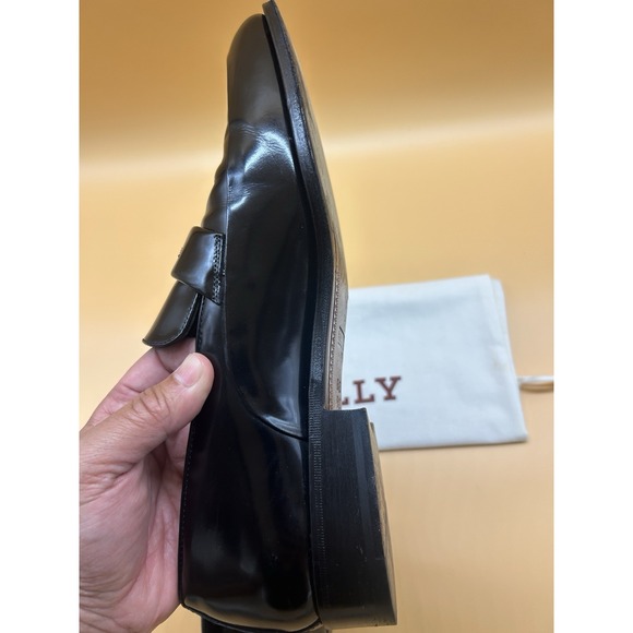 Bally Trillo‎ Black Leather Loafers Mens 9.5 D Italy Luxury Dress Shoes main image 4